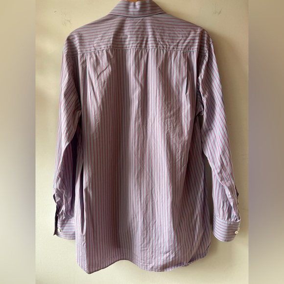 Armani Collezioni Men's Striped Shirt - Pink and Blue Size 38/45 - Picture 7 of 9